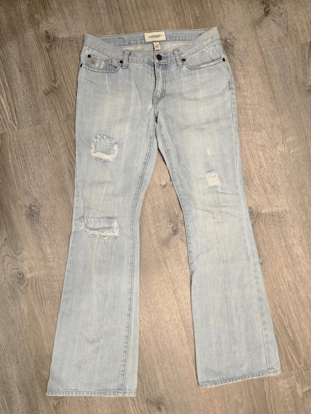 Abercrombie & Fitch Y2k Light Wash Ripped Bootcut Jeans